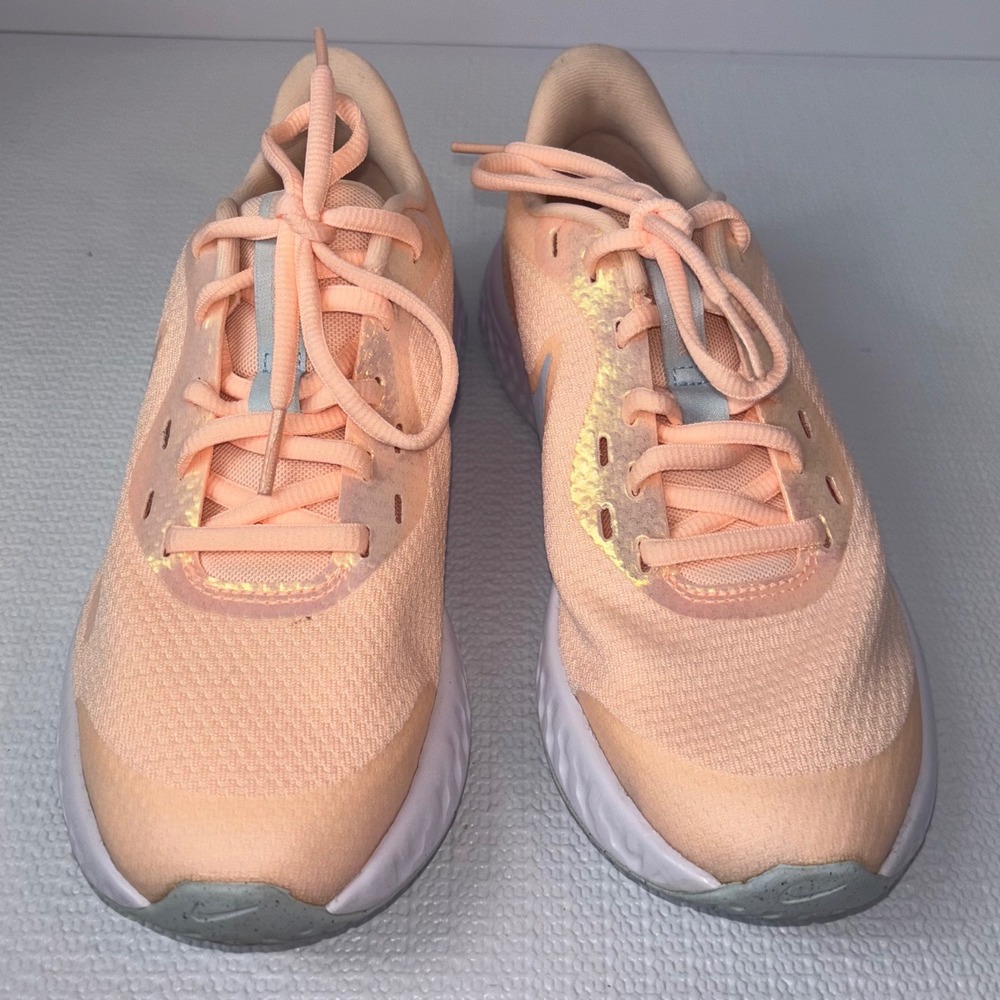 Nike Revolution 5 Peach Blue Iridescent Kids Running Shoes Sneakers Girl Size 4Y - Picture 6 of 8